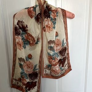 Silk floral scarf